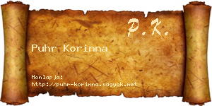 Puhr Korinna névjegykártya